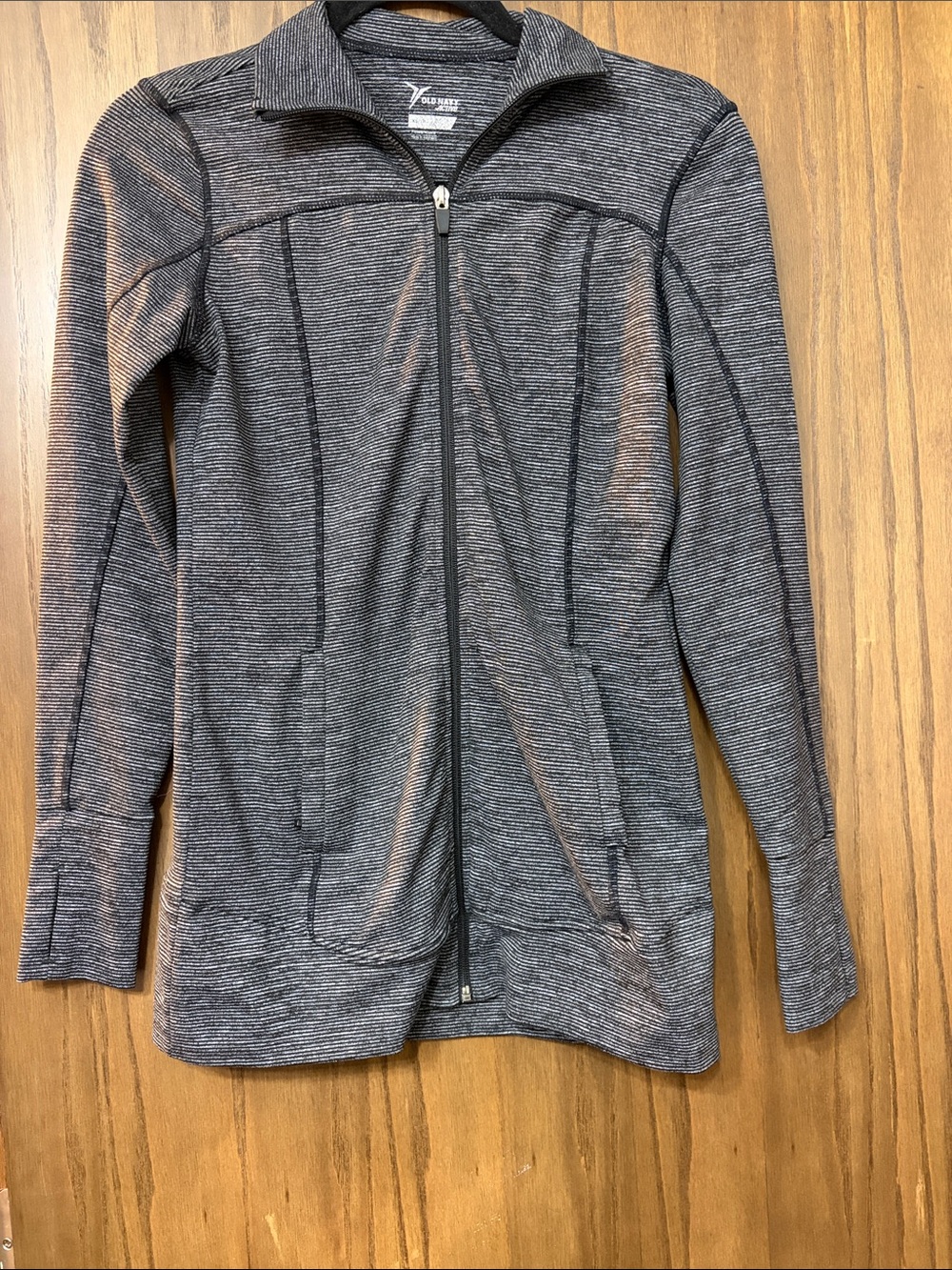 Old Navy Women's Heathered Gray Full-Zip Utility Jacket